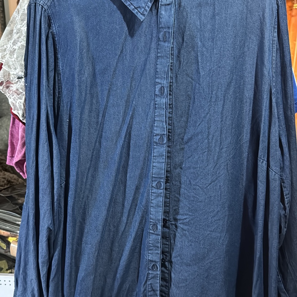 Blue Denim Button-Up Shirt
